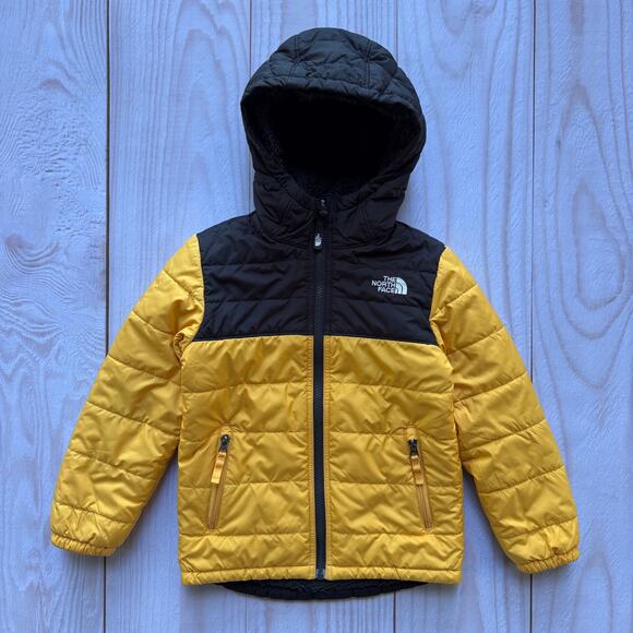 The North Face Boys Size XS (6) Reversible Puffer Fleece Jacket Hooded Full Zip - Picture 1 of 8